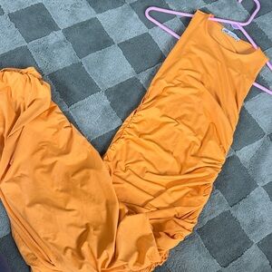 Zara Orange Sleeveless Dress